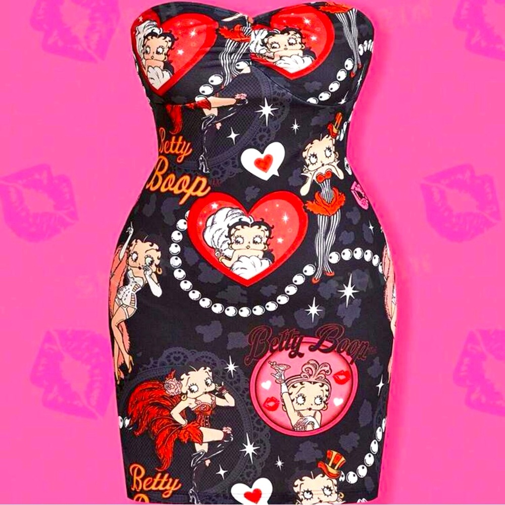 🔖 Betty Boop 2x Strapless Dress